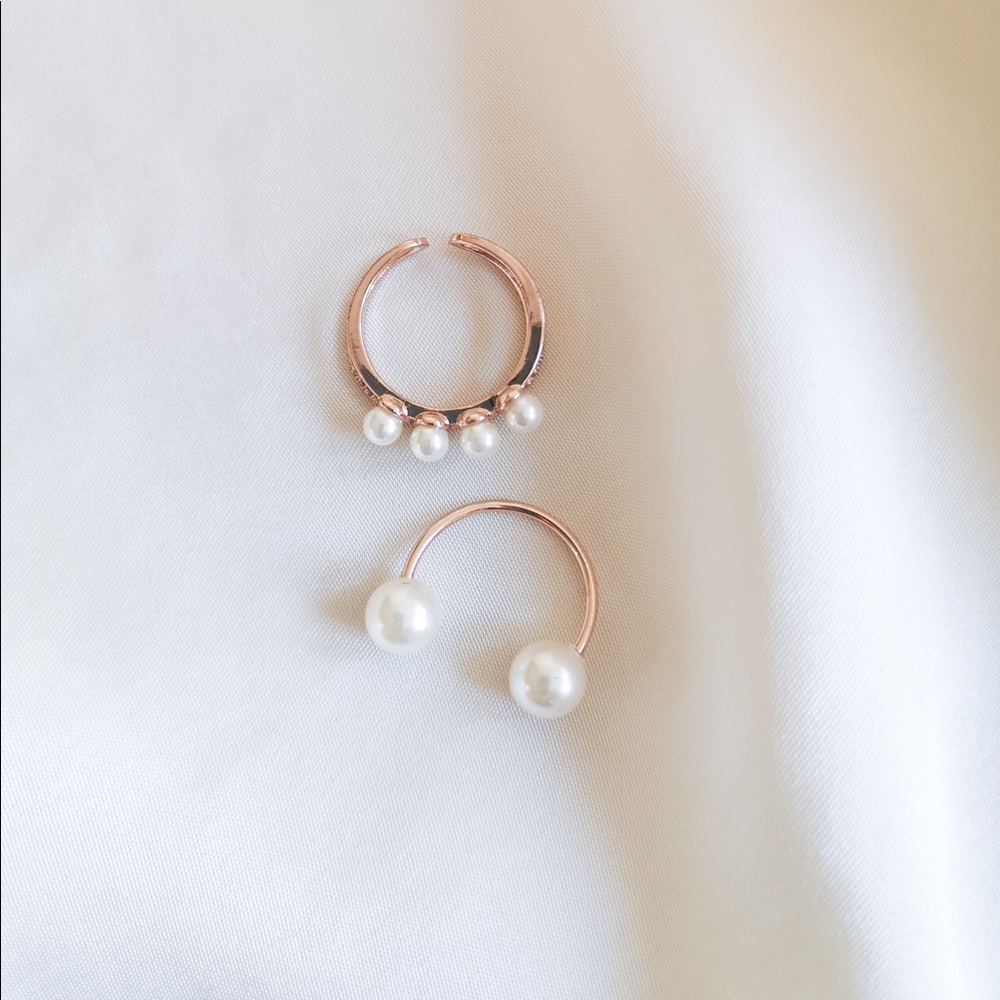 MOVING SALE pearl duo elegant ring - Picture 3 of 4